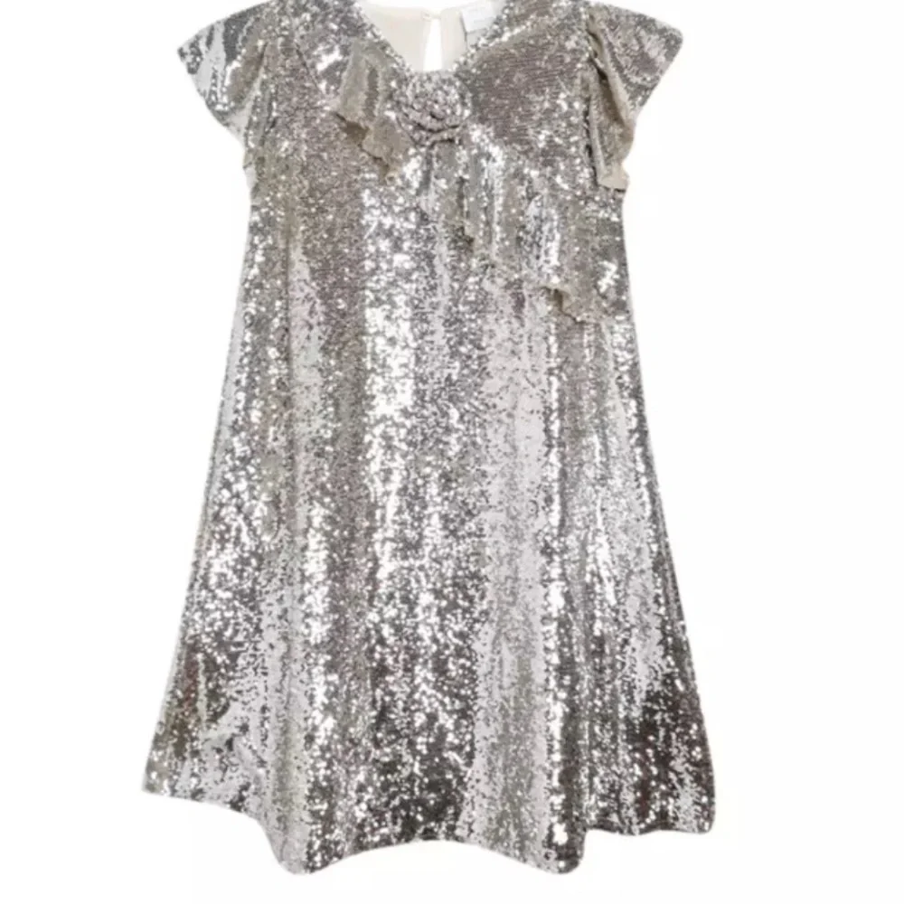 Zara Kids Sequin Golden Party Dress Size 13-14 New without tags